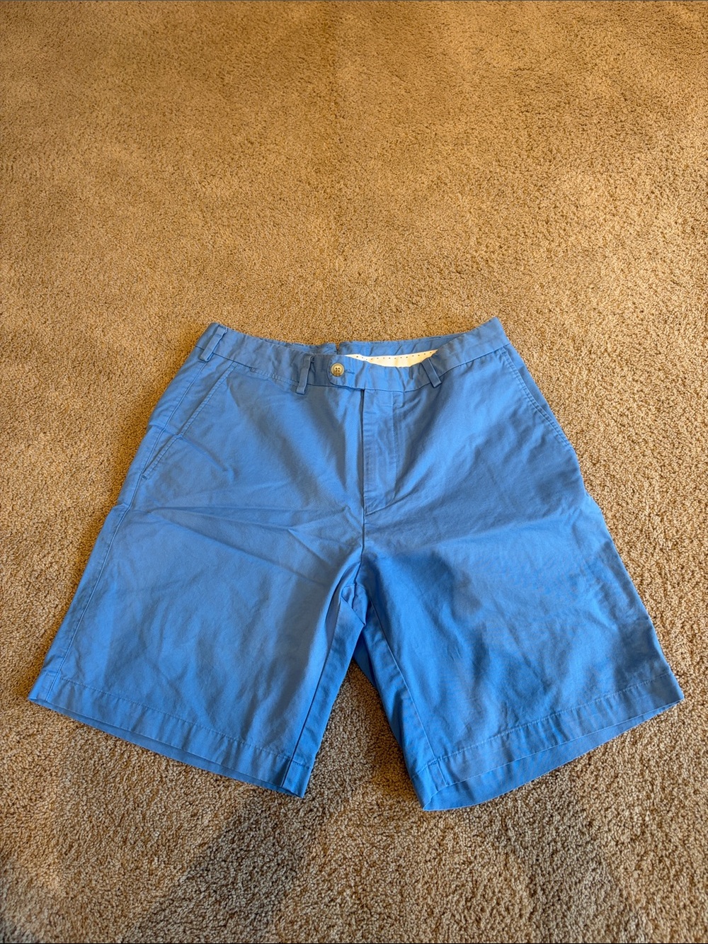 Peter Millar Light Blue Flat-Front Cotton Shorts